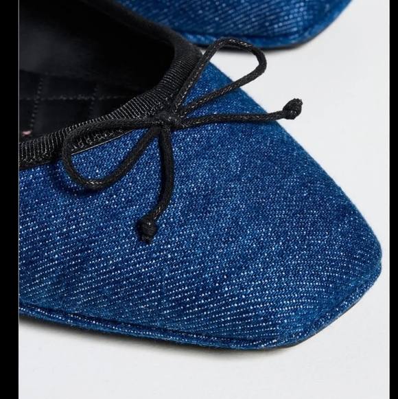 Veronica Beard Blue Denim Bow Flats Size 5 NWT - Picture 15 of 15